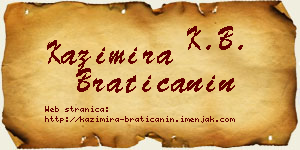 Kazimira Bratičanin vizit kartica